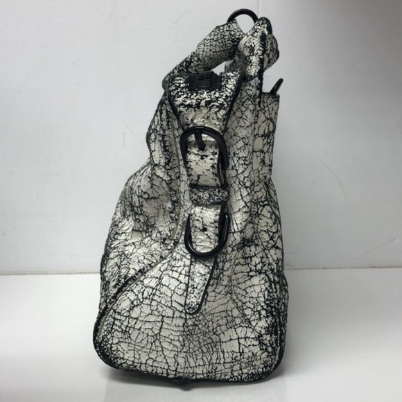 3.1 Phillip Lim Ryder Black and White Crackled Small Satchel - Picture 3 of 15